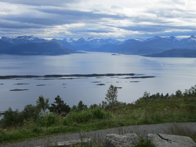 Noorwegen, Molde, uitzicht vanaf Varden bergtop